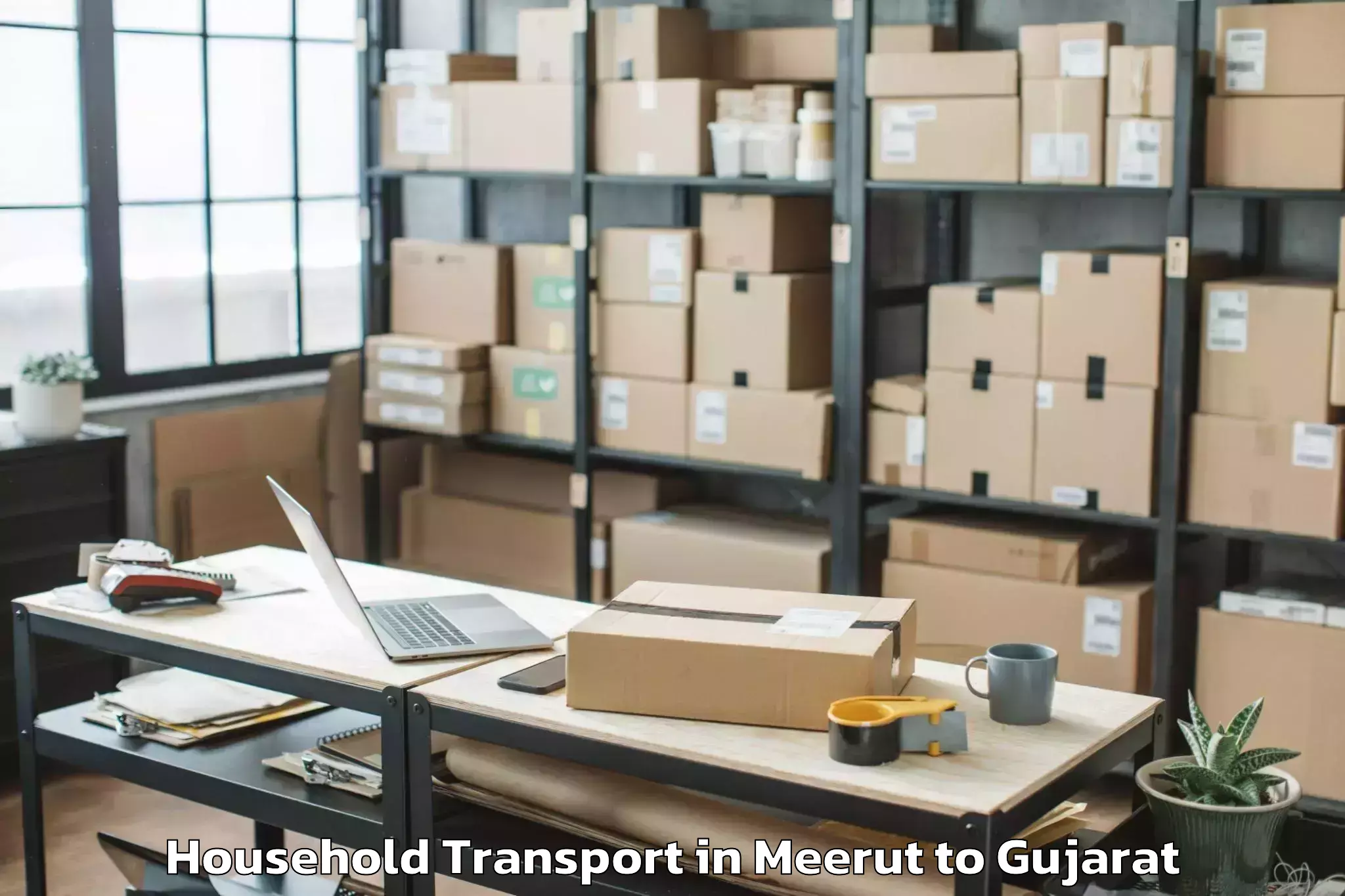 Easy Meerut to Kutiyana Household Transport Booking